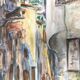 Watercolor Saint-Paul de Vence, rue portail-levis