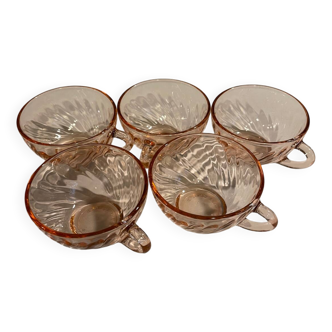 Set of 5 small glass cups