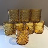 Set of 8 amber glasses