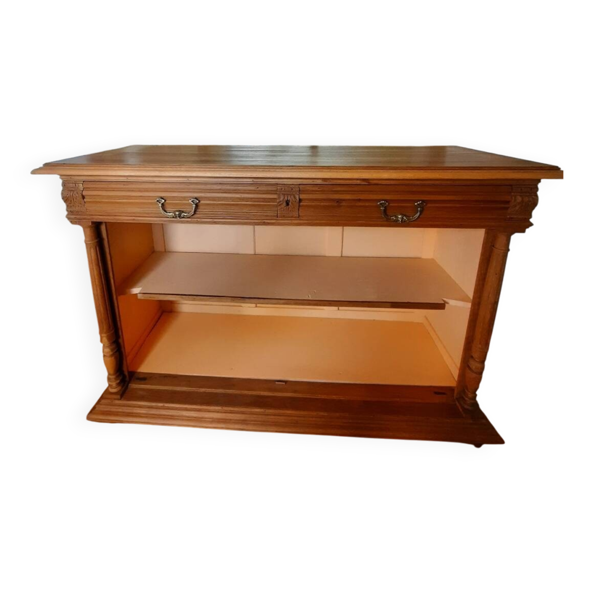 Oak shelving unit