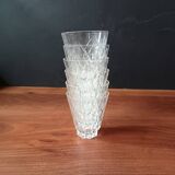 6 small 8 cl glasses in VMC glass Reims France vintage