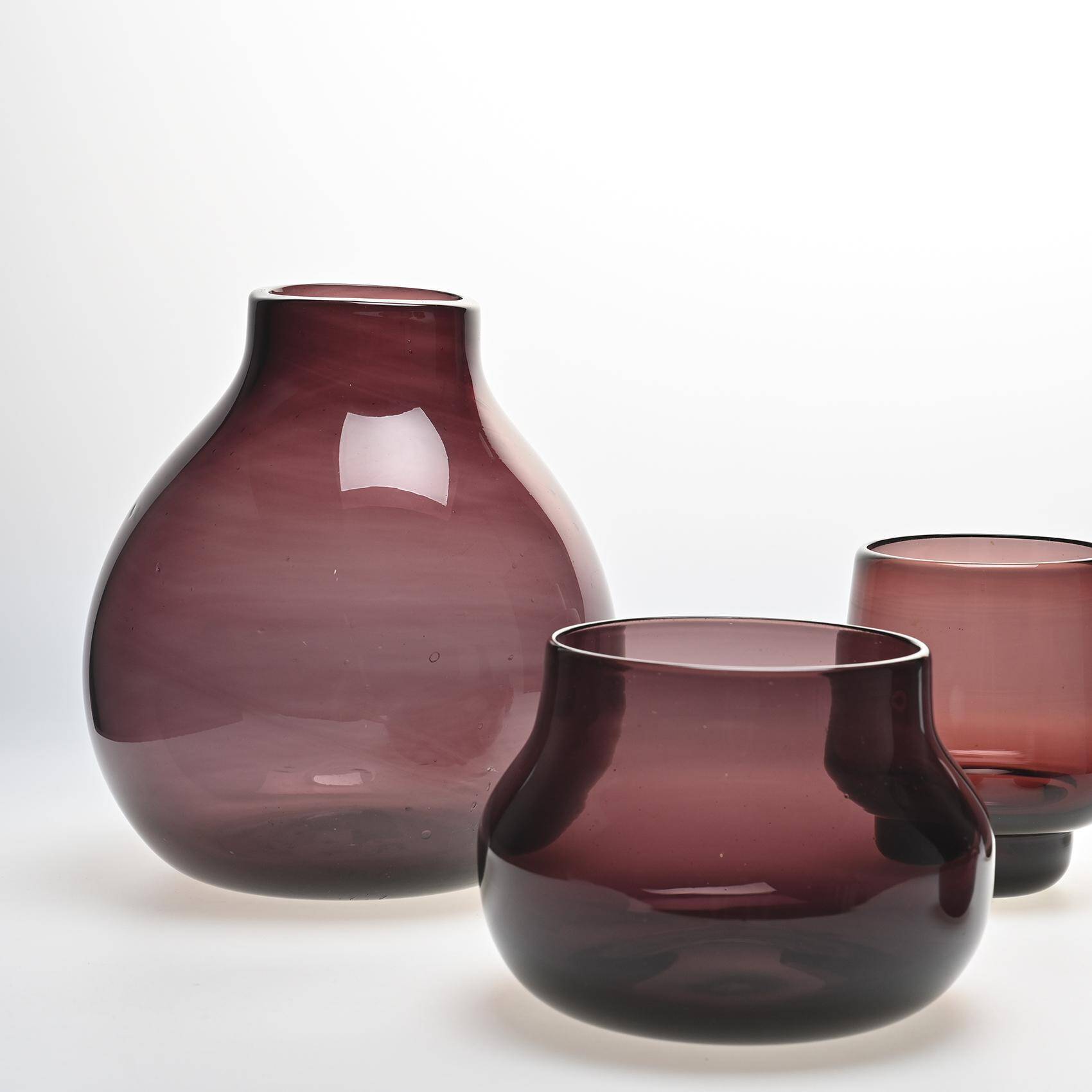 Set of five purple vases by Claude Morin, circa 1980
