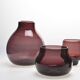 Set of five purple vases by Claude Morin, circa 1980