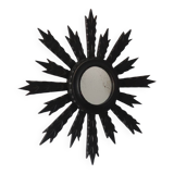 Miroir soleil ancien en bois noire
