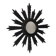 Antique black wooden sun mirror