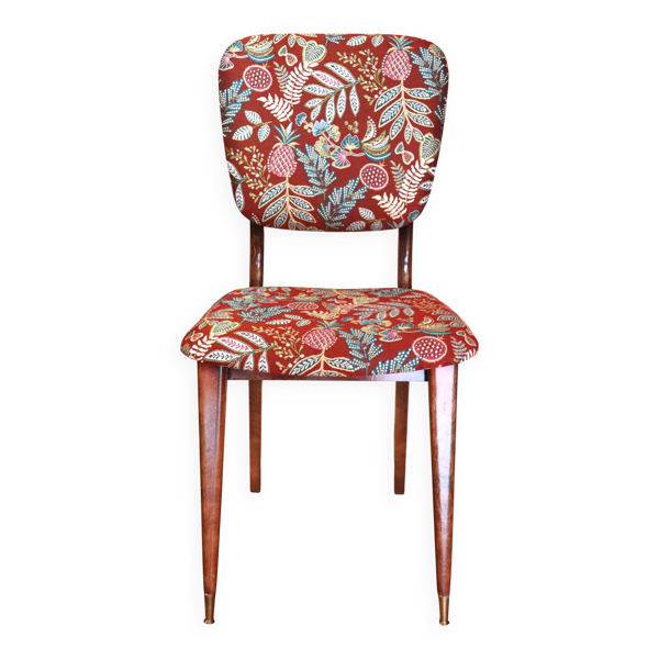 chaise Kadoura renovée tissu jungle doré — Beyit