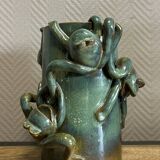 vase with frogs in relief circa 1940