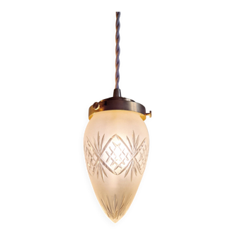 Frosted crystal suspension (3 available), early 20th century.