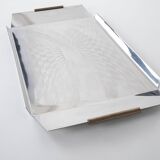Stainless steel tray, Italian design, 1970s, made in Italy