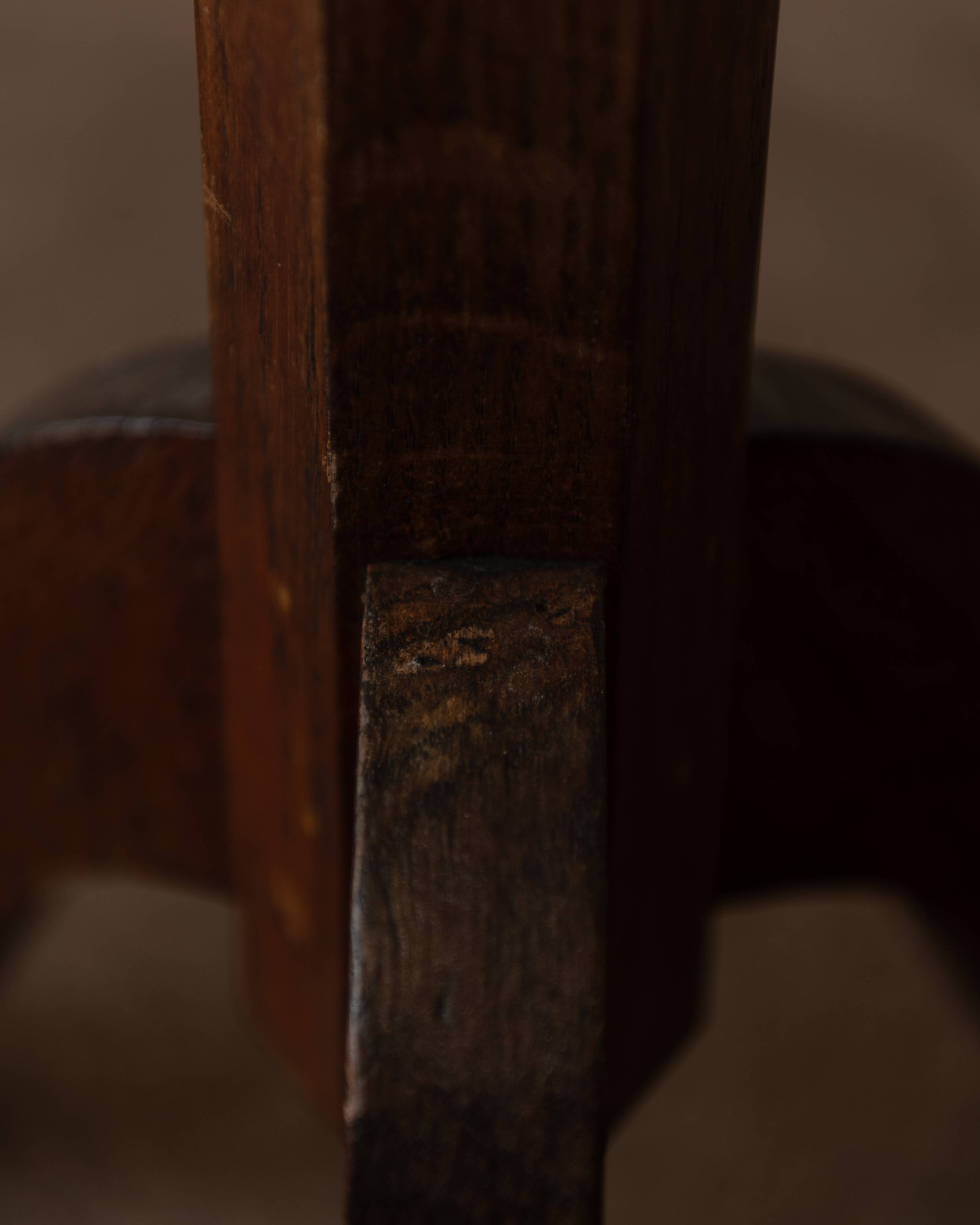 Vintage wooden pedestal plant stand
