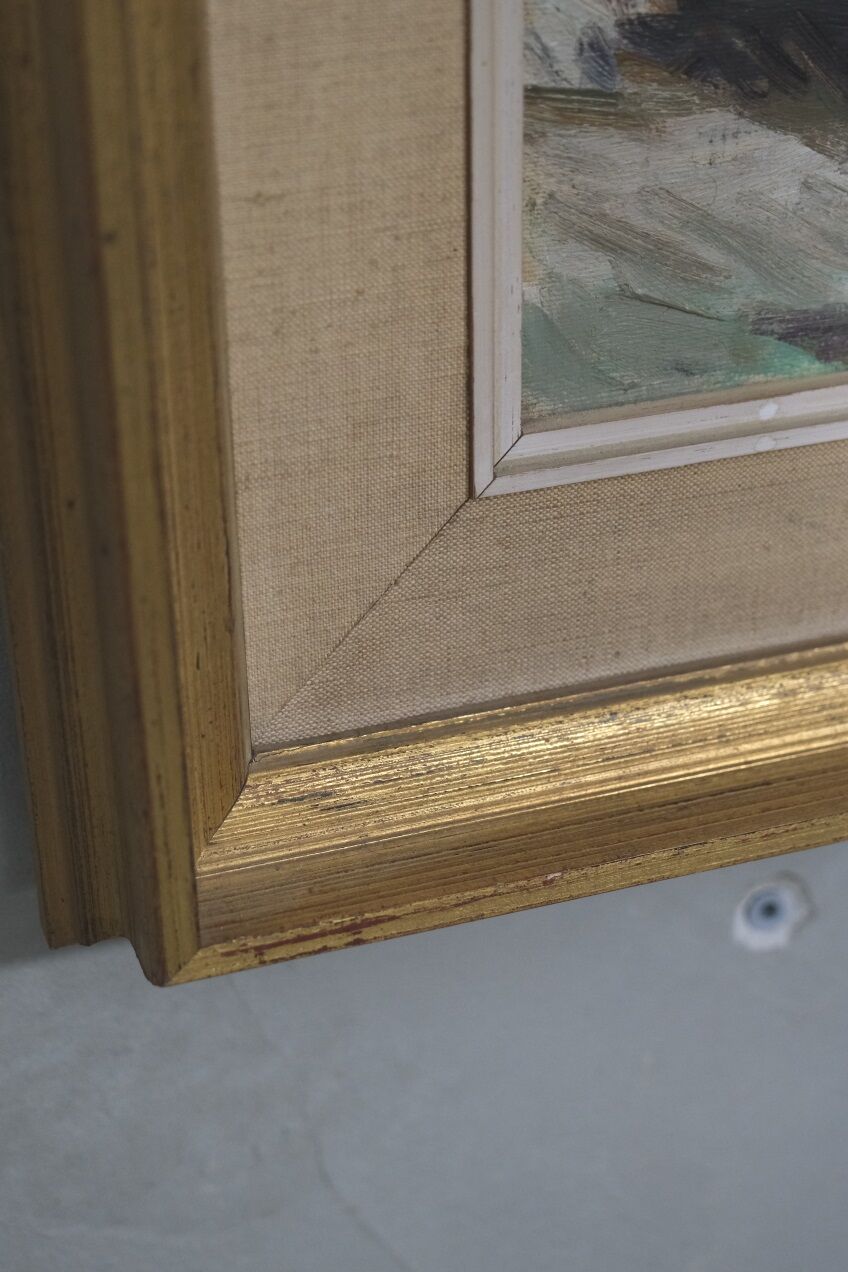 Scandinavian modern painting, 1960s, oil on canvas, framed, Gideon Isaksson