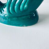 Vintage pitcher green fish shape