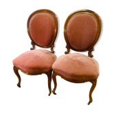 Pair of Napoleon III medallion chairs
