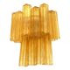 Handcrafted Flush Mount in Gold with Amber Murano Glass by Simoeng