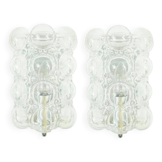 Pair of Mid-Century Bubble Glass Wall Lamps by H. Tynell for Limburg, 1960s
