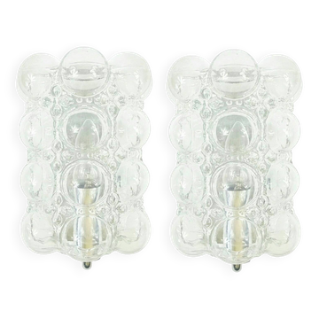 Pair of Mid-Century Bubble Glass Wall Lamps by H. Tynell for Limburg, 1960s