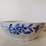Salad bowl, porcelain bowl Creil et Montereau blue flower