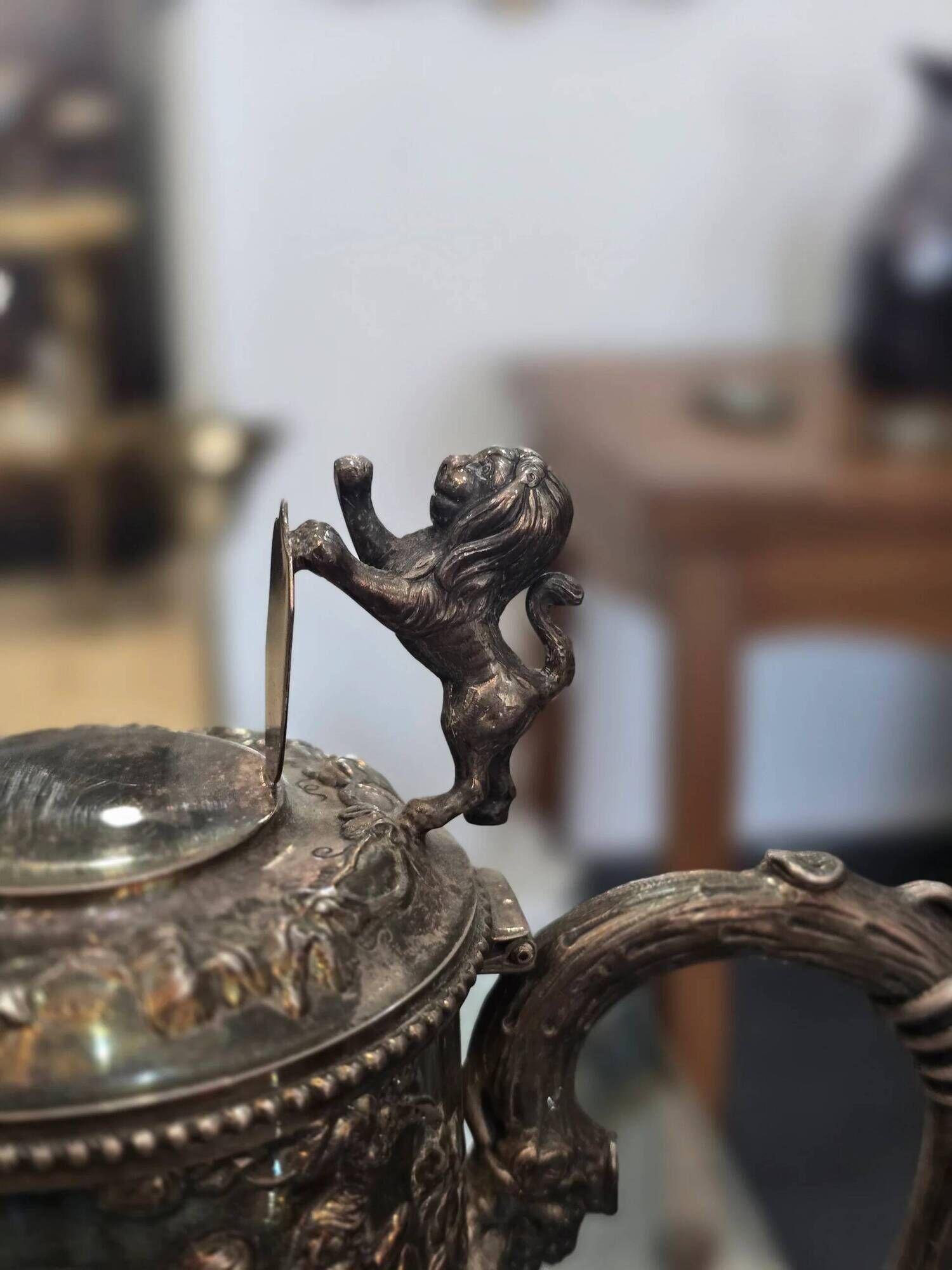 Important cut crystal wine carafe and solid silver 925/1000, Topázio house.