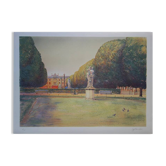 Jardin de Paris au baiser, lithographie originale signée Rolf Rafflewski