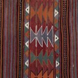 1970s vintage striped turkish oushak kilim runner 4'7" x 9'10"