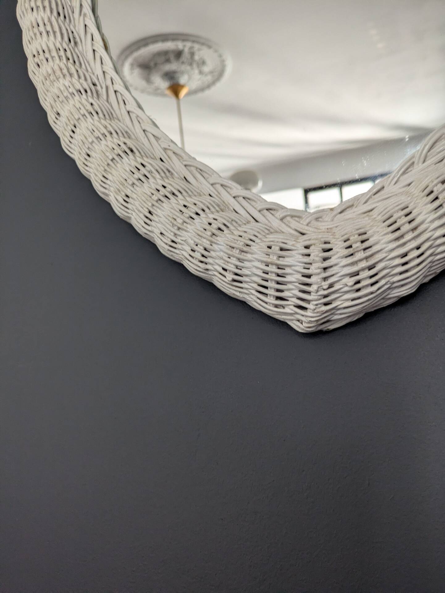 Vintage 80s rattan mirror