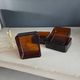 A serving tray for aperitifs in gold metal wire and amber glass - Vereco