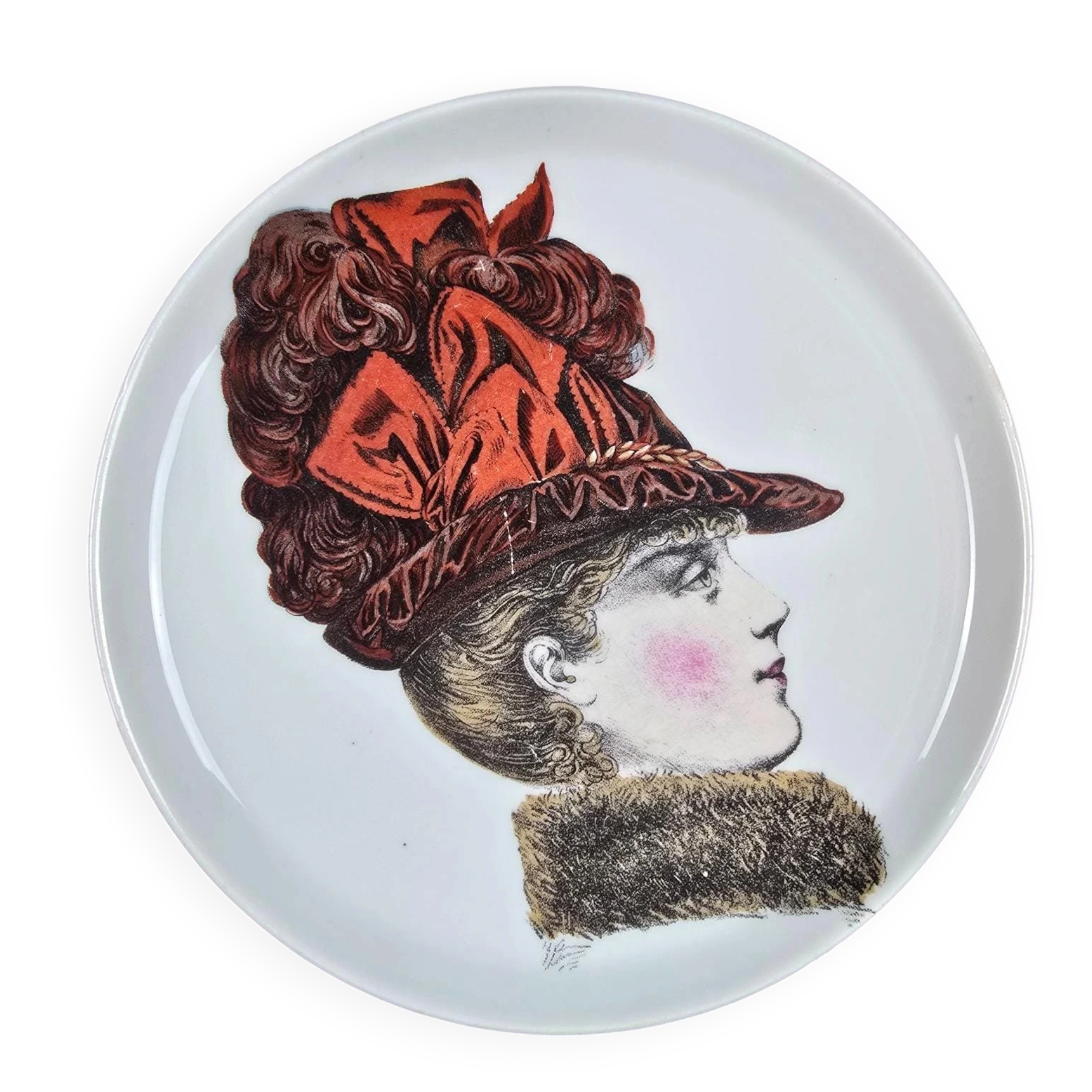 Decorative plate Porcelain of Paris – Elegant with a large hat