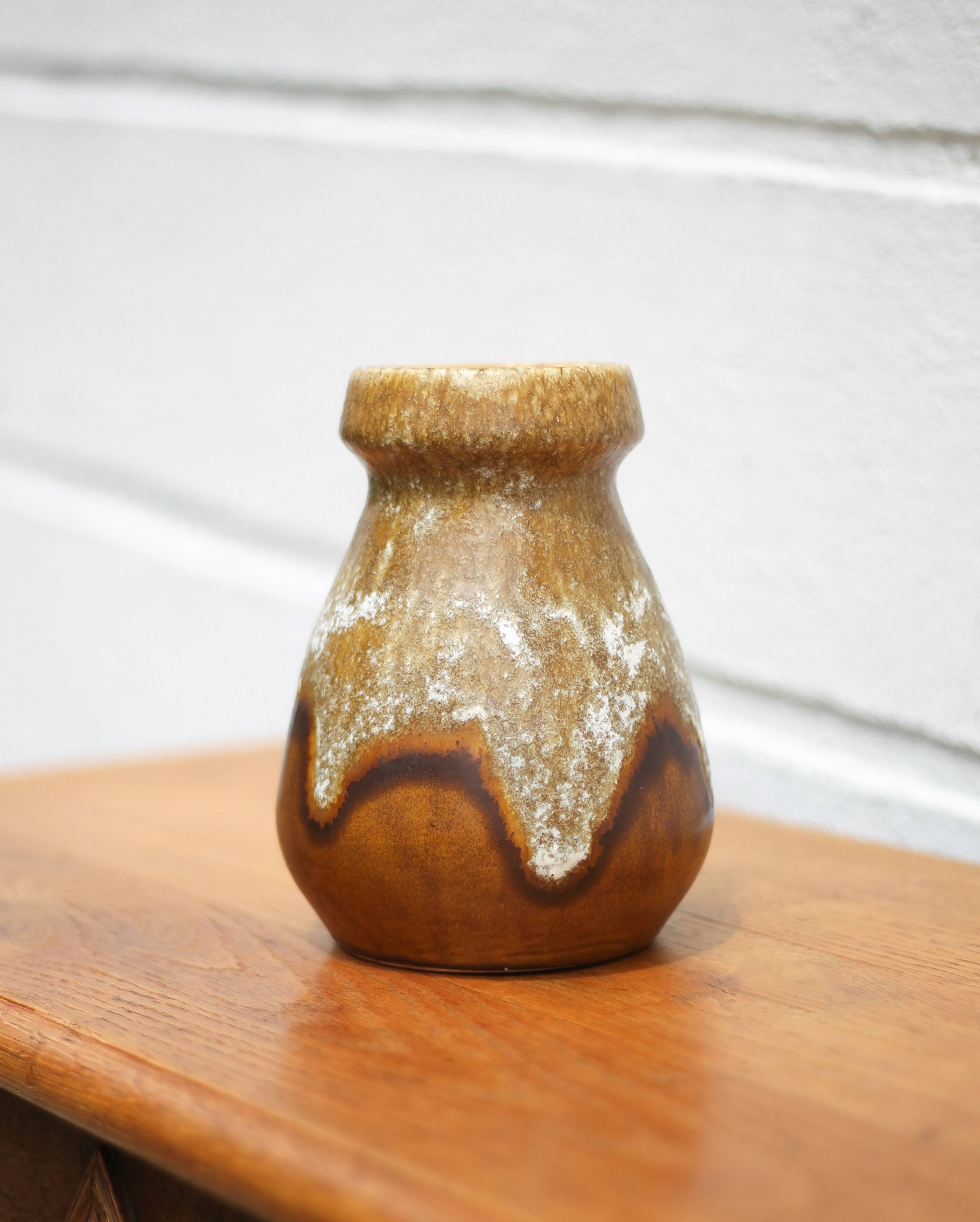 St Clément fat lava vase, vintage vase, St Clément ceramic vase, made in France, flower pot