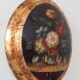 Curved frame still life lithograph on wood