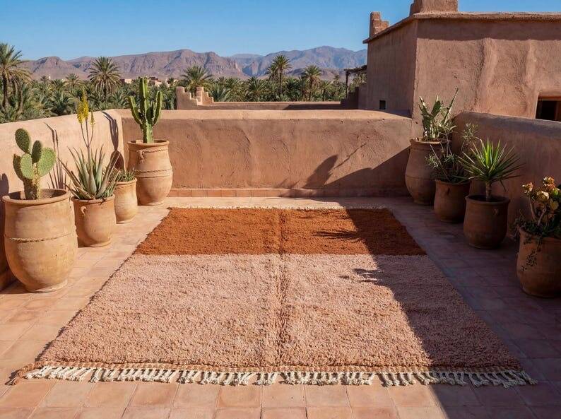 Traditional handwoven Berber rug size 100x200 cm