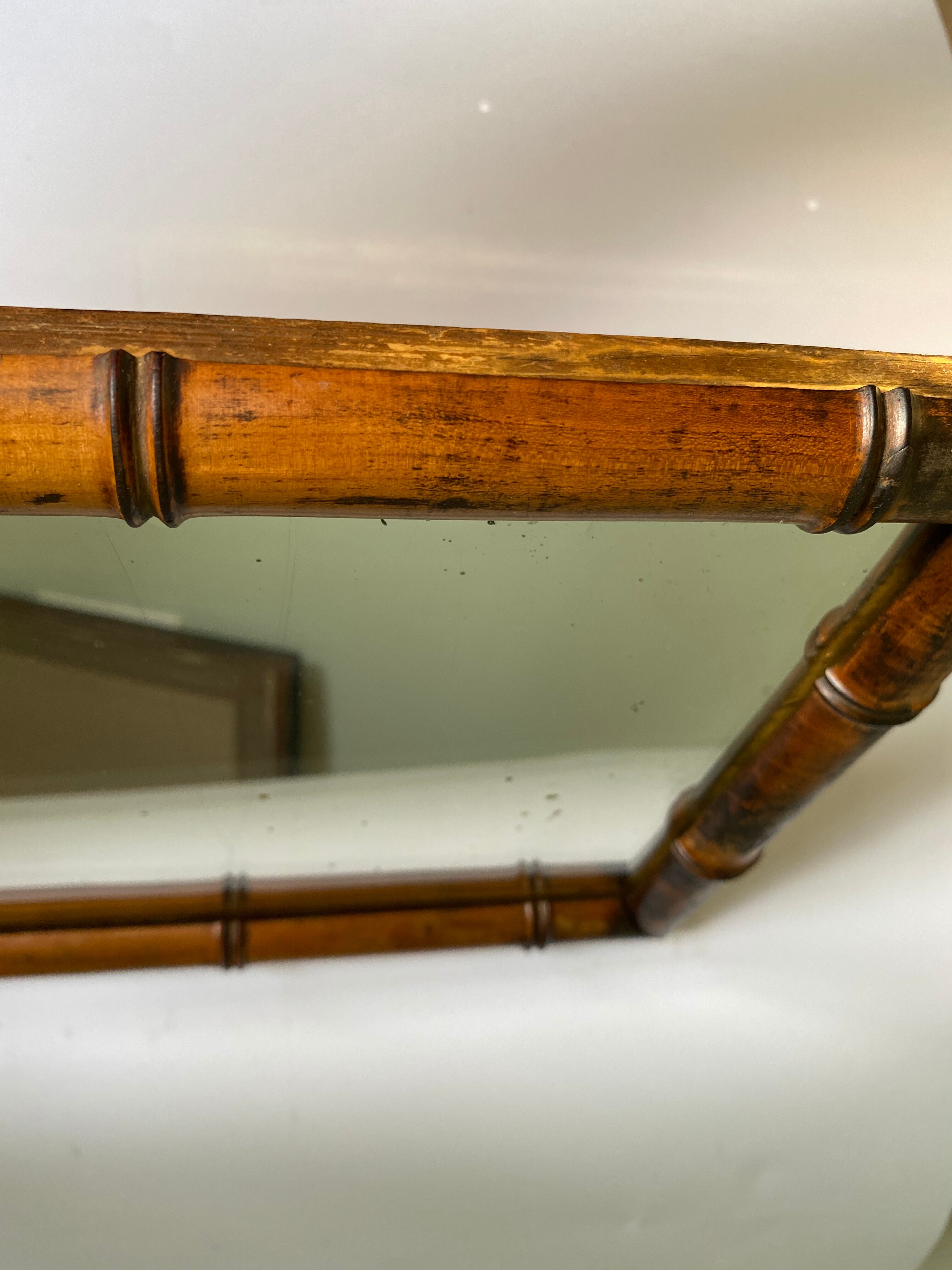 Miroir bois sculpté, début 1900, 26x31 cm