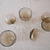 Set of 6 smoked glass cups
