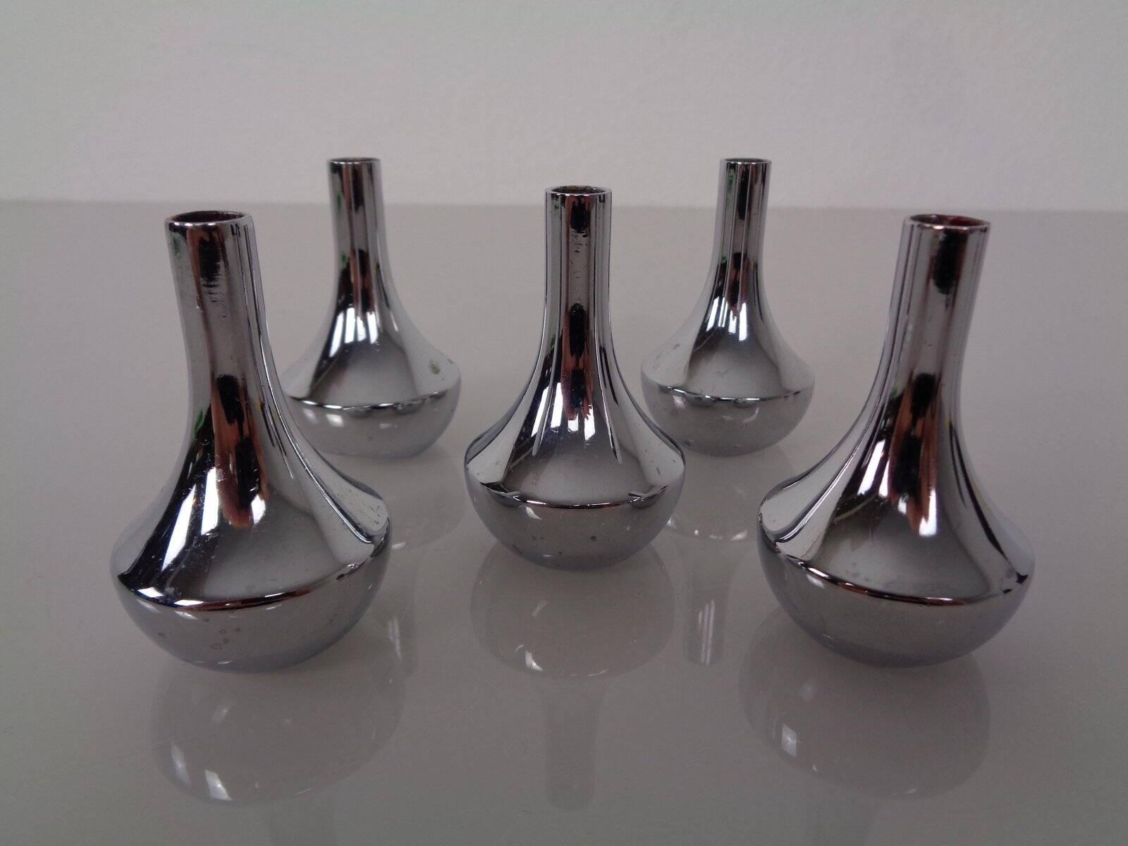 Chrome-Plated Candleholders by Quist, Germany, 1960s, Set of 5