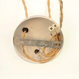 Cascade pendant light with 3 molded glass globes in vintage arabesque amber glass