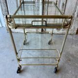 Desserte en laiton et verre, 1970