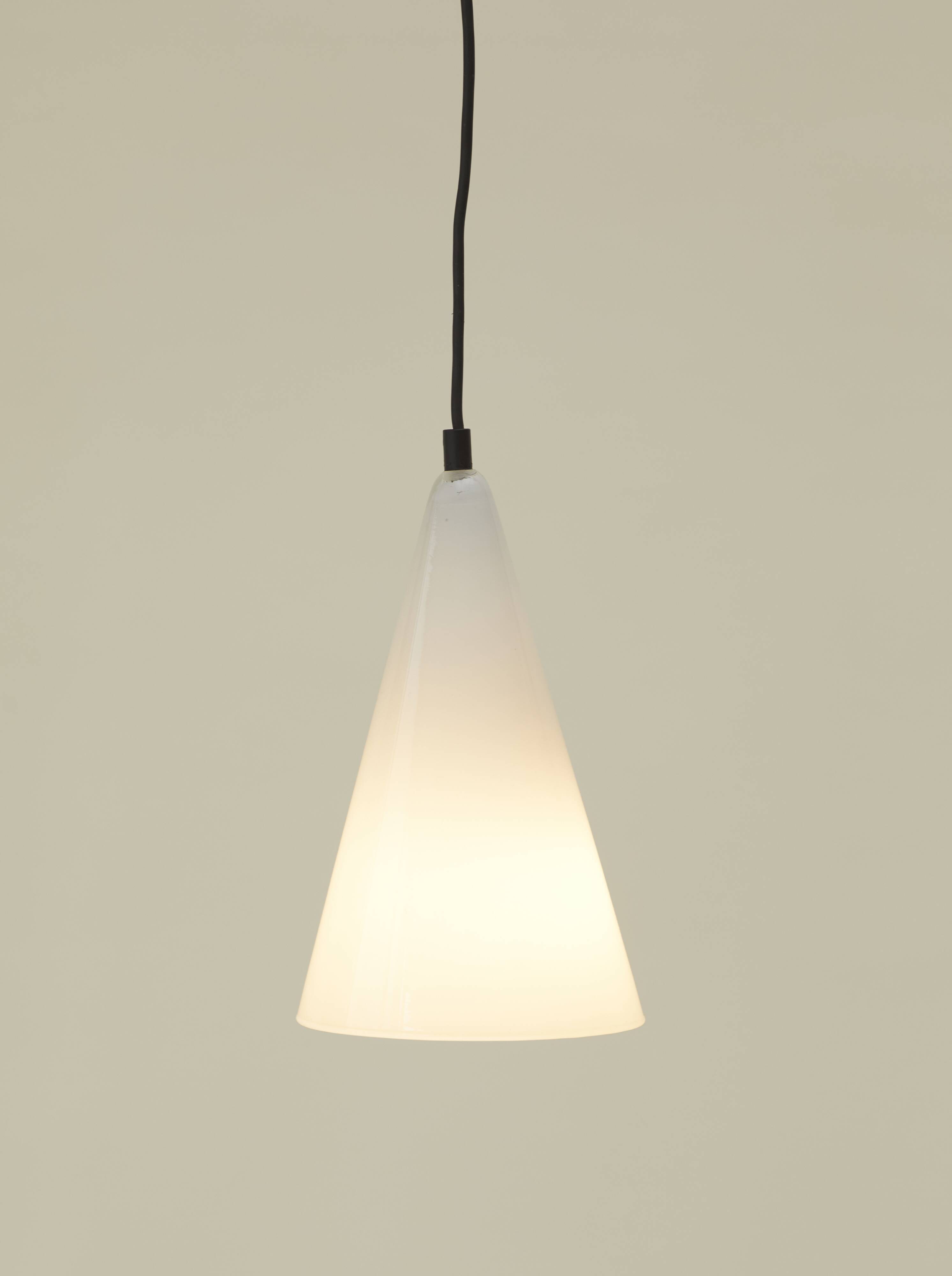 SCE Teepee vintage glass cone pendant / lamp circa 1990