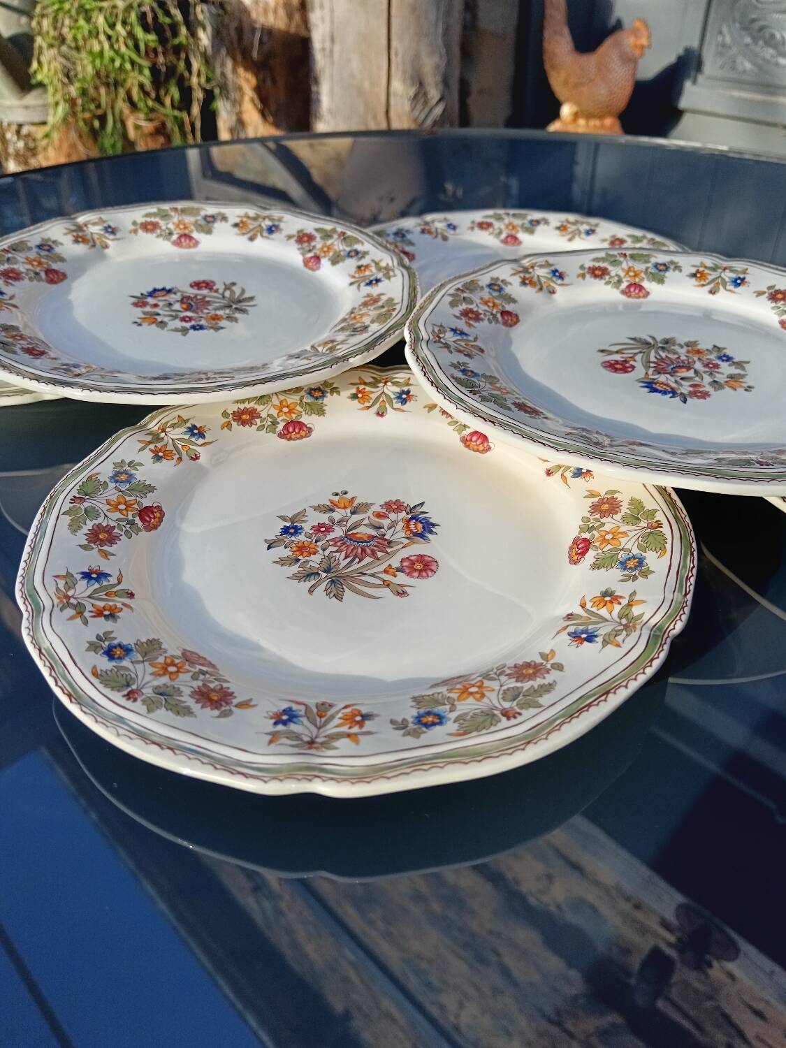 Set of 6 Gien dessert plates