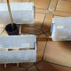 Arlus chandelier 4x2 brass lights prespex 1950/1960 vintage