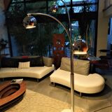 Floor lamp Chromed thrush three branches very 70s by Goffredo Reggiani