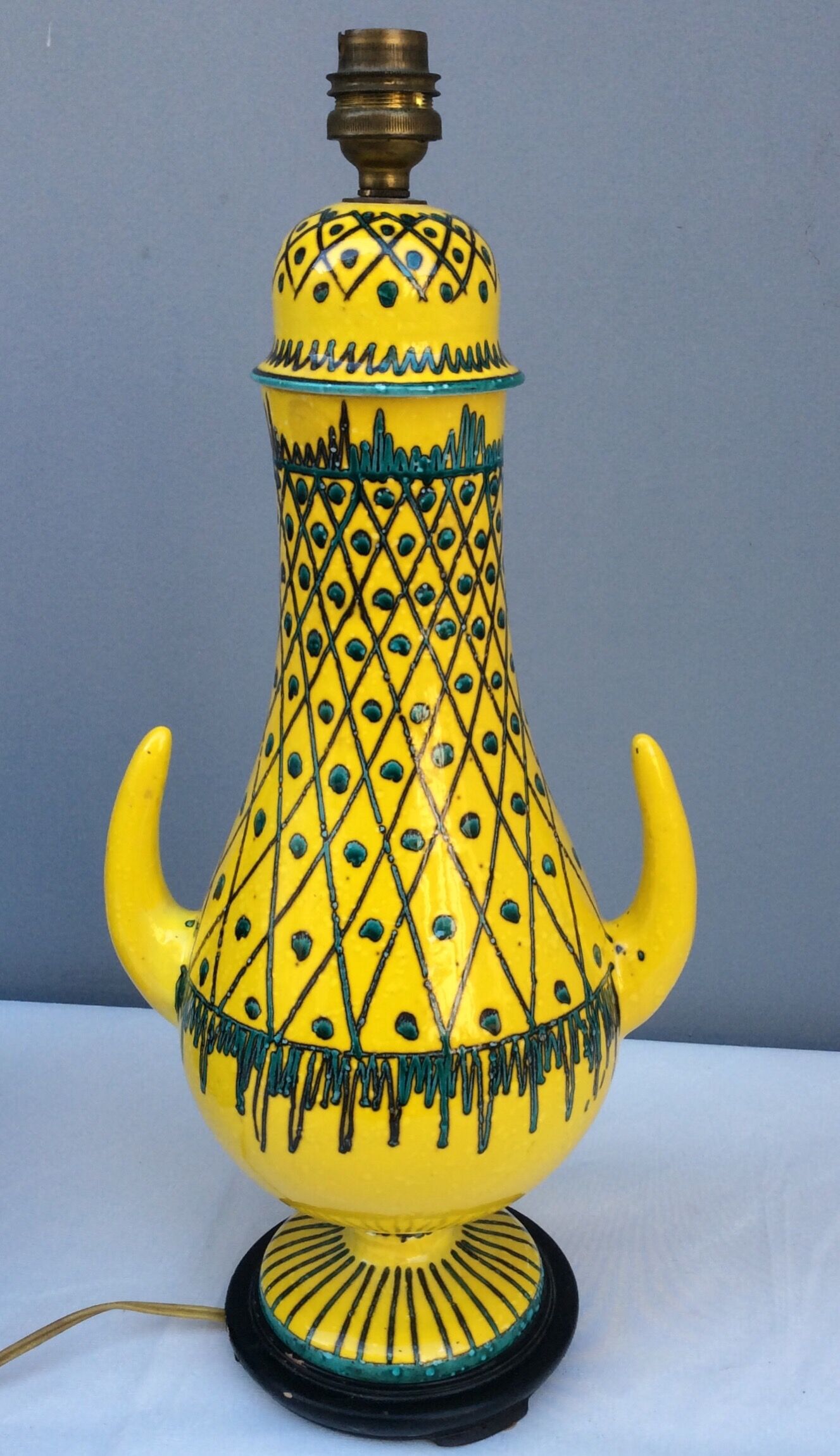 Ceramic lamp foot, Italy 60s