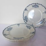 4 assiettes plates en terre de fer de St Amand