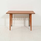Scandinavian Teak Coffee Table with brass shelf