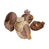 Set of rattan duck baskets