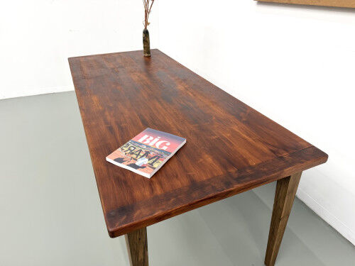 Oak dining table with tapered legs, 1970s.