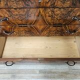 Art Decò chest of drawers from the 1940s in mahogany and briar