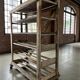 VINTAGE INDUSTRIAL WOODEN SHELF ON WHEELS
