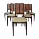 Suite of 6 vintage skai chairs and 60s canned backrest