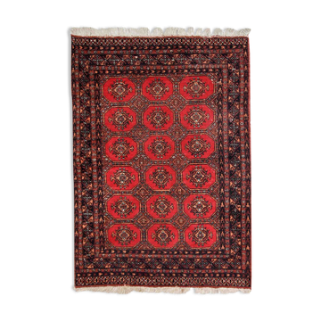 Vintage carpet Uzbek Bukhara handmade 121cm x177cm 1960s, 1C740