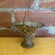 Vintage Silver-Plated Woven Basket #E015