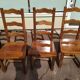 Set of 6 solid oak wood chairs - ferme compagne montage